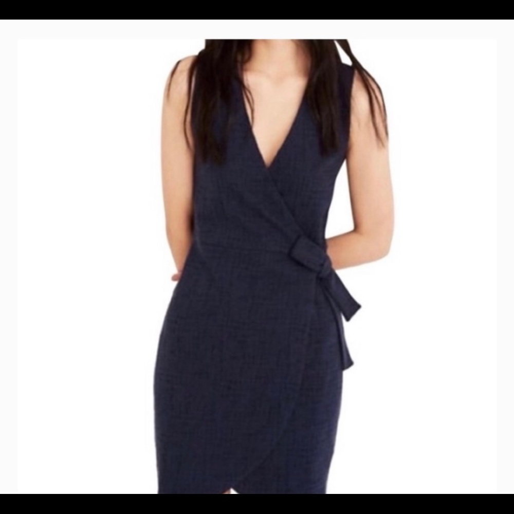 Navy madewell wrap dress petite xS